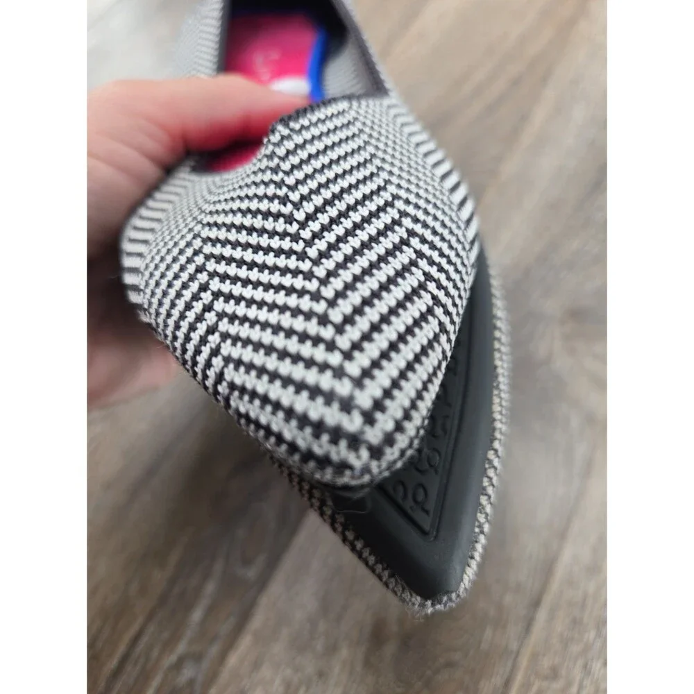 Rothy's The Point Flats Gray Grey Herringbone  Women's Size 8